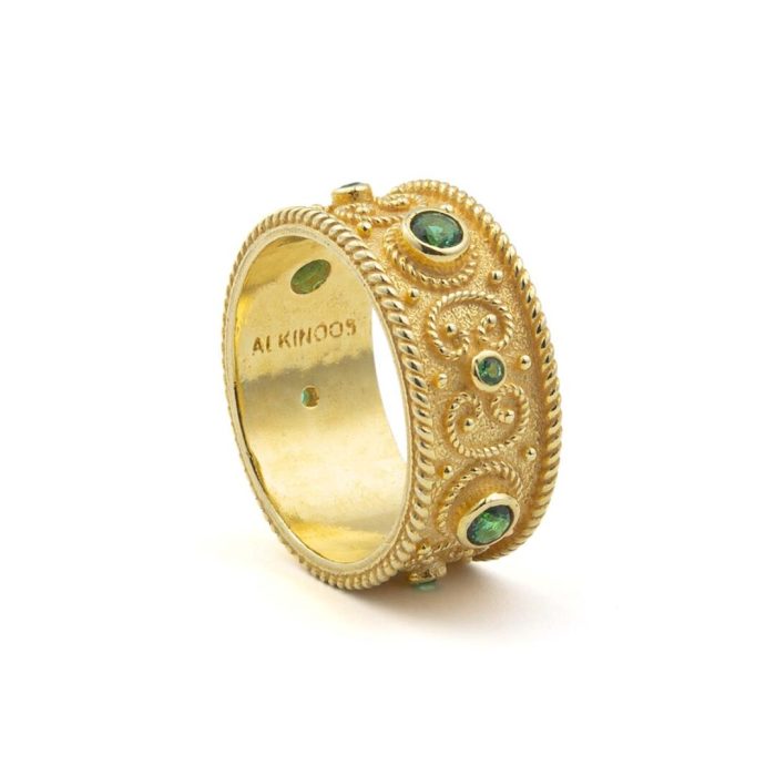 Byzantine Ring with Green Zircon Stone - Image 3