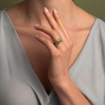 Two Tone Byzantine Ring with Zircon - Sterling Silver and 18K Gold Plating - Image 2