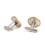 Greek Phaistos Disc Cufflinks - Sterling Silver and Gold Plated - Image 2
