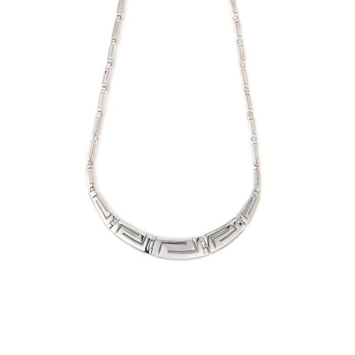 Greek Key Meander Silver Necklace - Image 3
