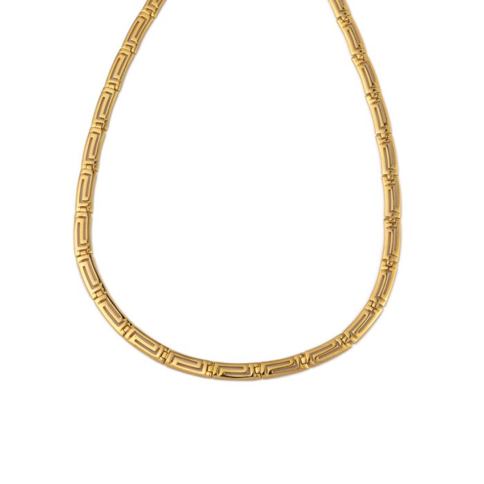 Greek Key Meander Necklace - 925 Sterling Silver - Image 1