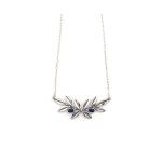 Olive Leaf Necklace with Stone - 925 Sterling Silver - Image 2