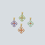 18K Gold Enamel Byzantine Ruby Cross - Image 8