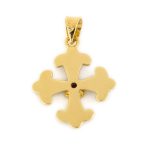 18K Gold Enamel Byzantine Ruby Cross - Image 5