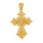 Filigree Cross with Stone in 18K Gold - Image 4