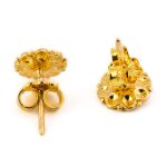 18K Gold and Green Enamel Rosette Stud Earrings - Image 5