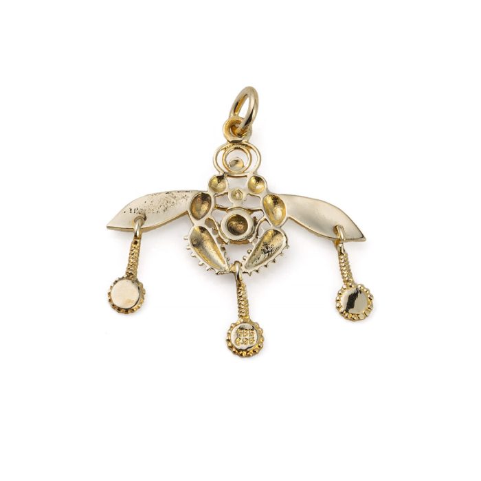 Gold Bee Pendant in 14K Solid Yellow Gold - Image 3