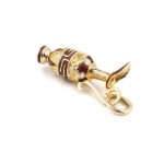 14k Gold Pendant Amphora with Red enamel & Meander - Image 4