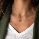 Mycenaean Rosette Flower Pendant with Evil Eye symbol in 14K Gold - Image 2