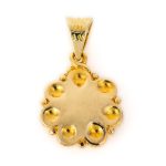 Mycenaean Rosette Flower Pendant with Evil Eye symbol in 14K Gold - Image 4