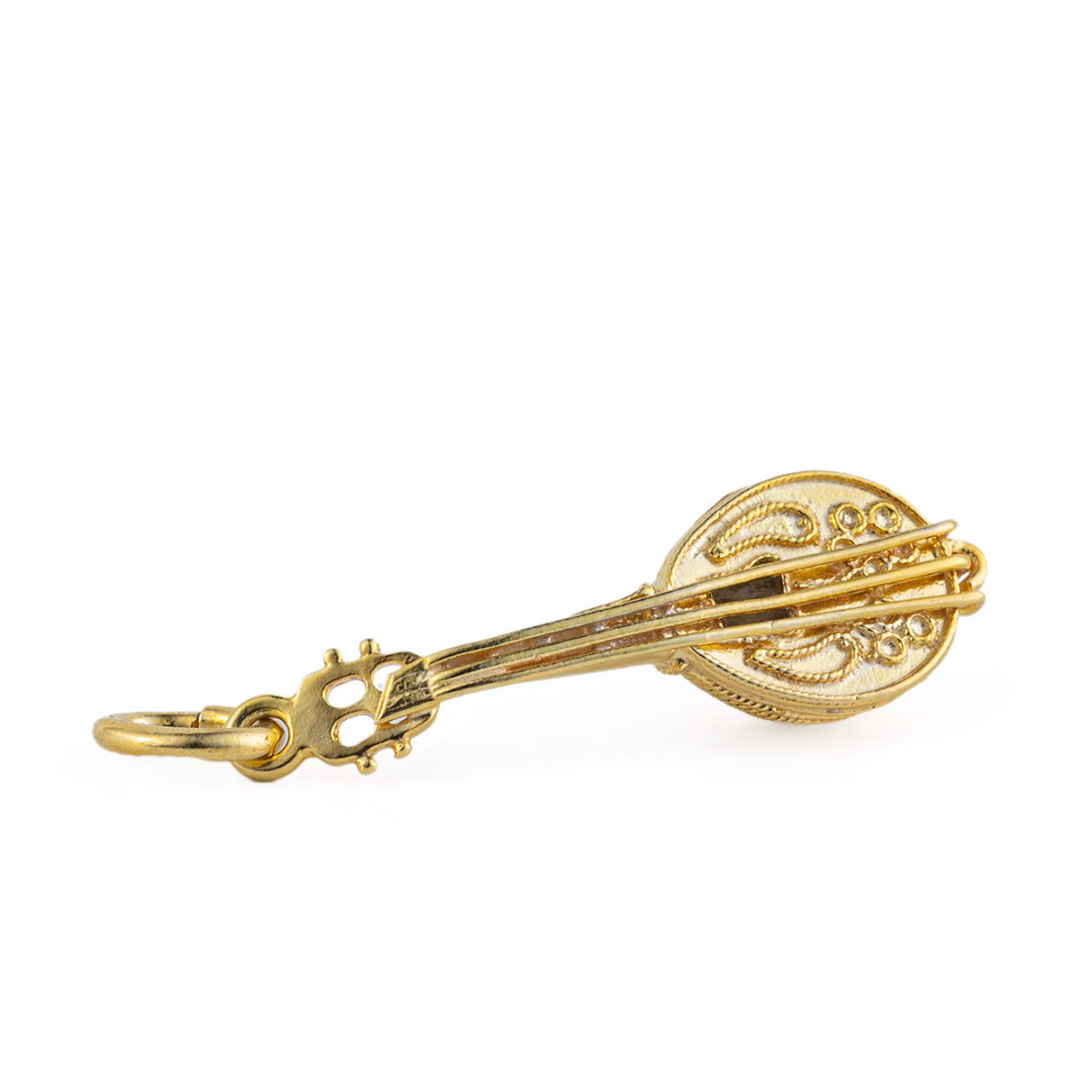 KA-P-03531025 Κολιέ με Μενταγιόν Μπουζούκι - Ασήμι 925 Επιχρυσωμένο - Image 1