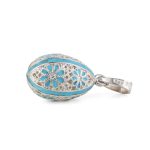Flowers Egg Pendant Necklace – 925 Sterling Silver - Image 2