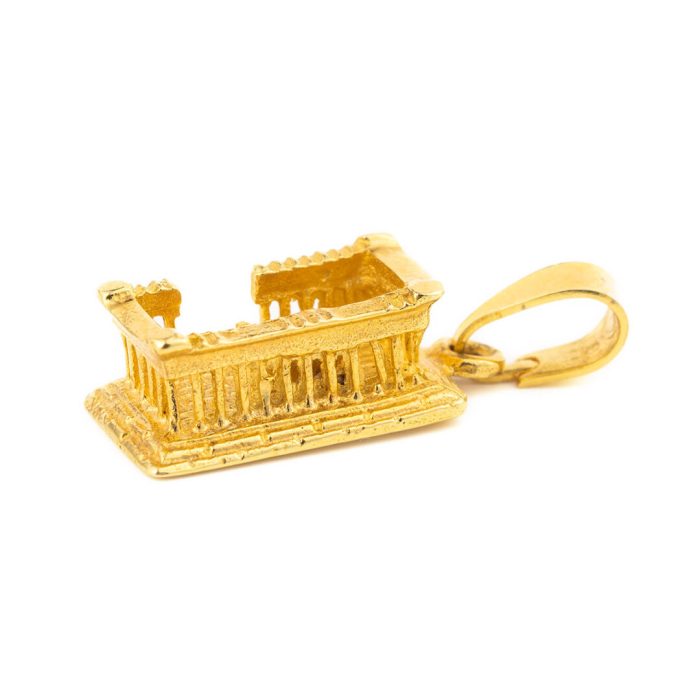 Parthenon Temple Charm Pendant - 18k Gold - Image 1