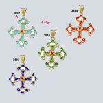 18K Gold Enamel Byzantine Ruby Cross - Image 10