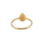 Teardrop Ring with Zircon – 14K Solid Yellow Gold - Image 3