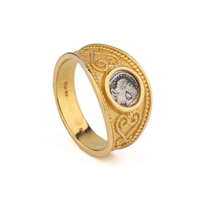 Goddess Athena Ring - 14k Gold and Silver - Image 3