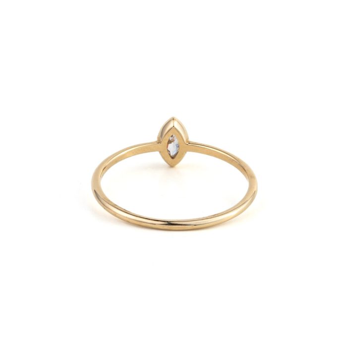 Tear Drop Zircon Ring - 14K Gold - Image 3