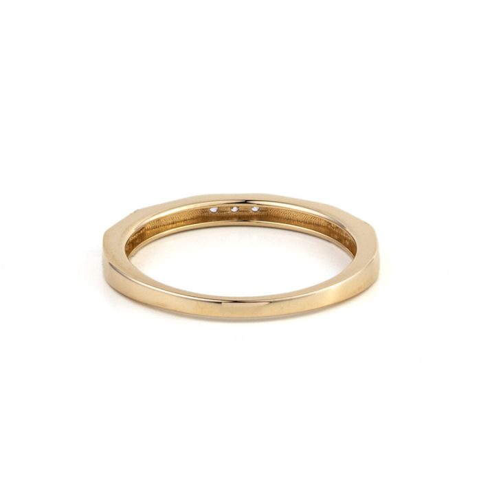Polygon Zircon Ring - 14K Yellow Gold - Image 3
