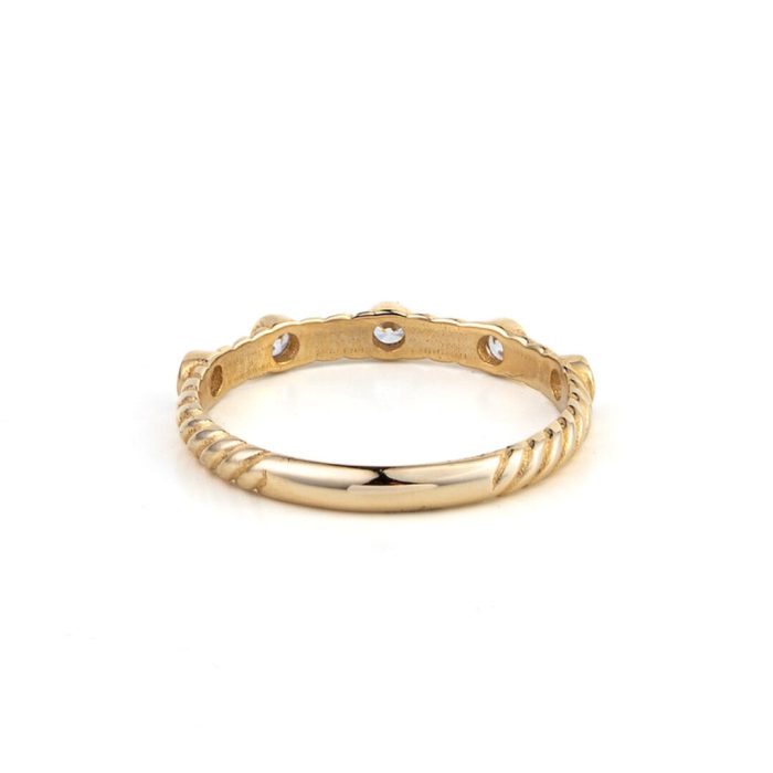 Cubic Zirconia Ring - 14K Yellow Gold - Image 3