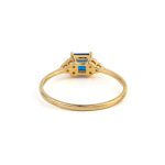 Dainty Blue Stone Ring - 14K Yellow Gold - Image 3