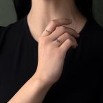 Dainty Blue Stone Ring - 14K Yellow Gold - Image 2
