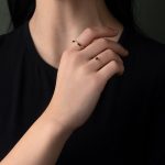 14K Yellow Gold Blue Square Stone Ring - Image 2