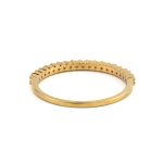 Wedding Ring with Cubic Zirconia - 14K Yellow Gold - Image 3