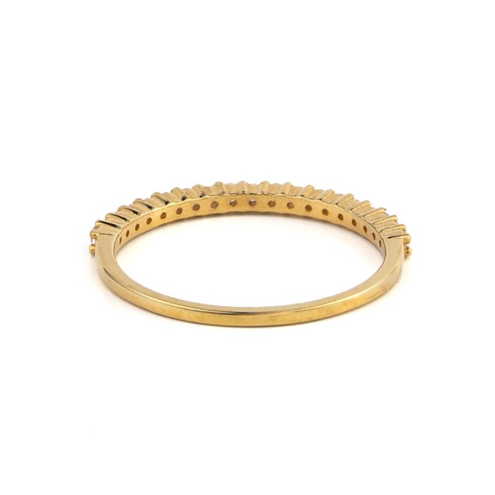 Wedding Ring with Cubic Zirconia - 14K Yellow Gold - Image 3