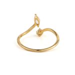 14K Yellow Gold Open Ring with Cubic Zirconia - Image 3