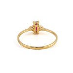Red Square Stone Ring – 14K Yellow Gold - Image 3