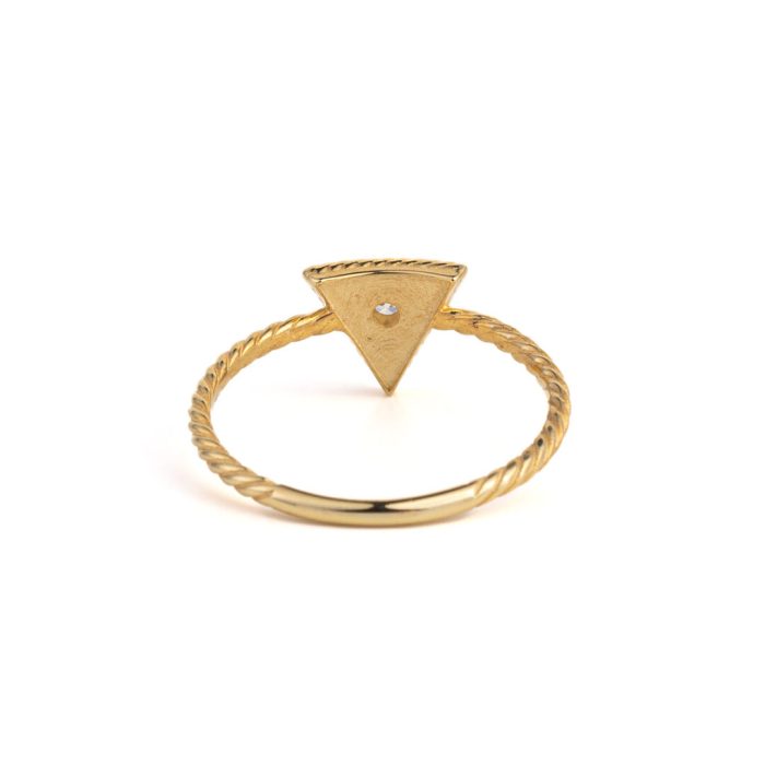 Triangle Zircon Ring - 9K Gold - Image 3
