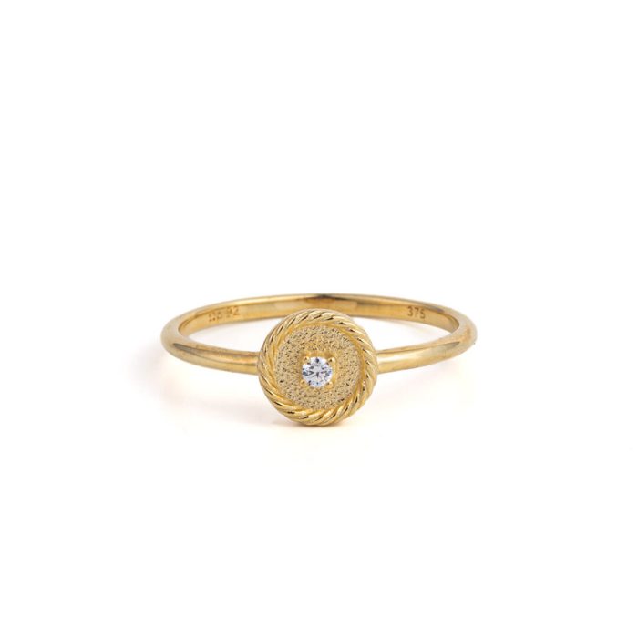 Zircon Gold Ring - 9K - Image 1