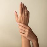 Olive Leaf Ring with Zircon - 14K Solid Yellow Gold - Image 2