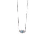 Zirconia Evil Eye Necklace - Sterling Silver 925