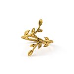 Olive Branch Ring - 14K Solid Yellow Gold