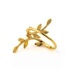 Olive Leaf Branch Ring - 14K Solid Yellow Gold - Image 5