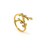 Olive Branch Ring - 14K Solid Yellow Gold - Image 2