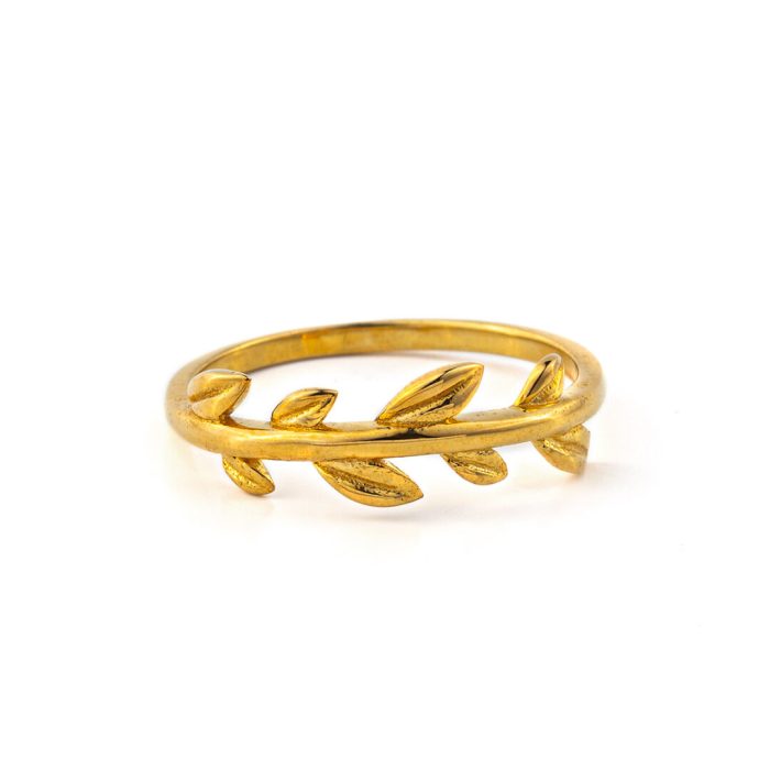Leaf Ring - 18K Solid Yellow Gold - Image 1