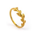 Leaf Ring - 18K Solid Yellow Gold - Image 2