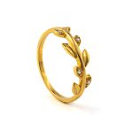 Δαχτυλίδι Κλαδί - 14Κ Χρυσό με Ζιργκόν - Image 2