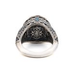 Sterling Silver Gold Plated Byzantine Ring with Swarovski - Image 3