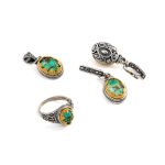Βυζαντινό Δαχτυλίδι Doublet με Green Copper - Aσήμι 925 και Επιχρυσωμένο Ασήμι - Image 3