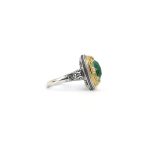 Byzantine Ring with Green Turquoise Doublet Stone - Image 4