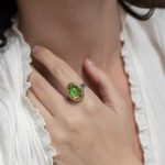 Byzantine Ring with Green Turquoise Doublet Stone - Image 2