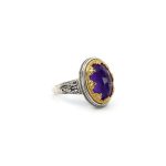 Byzantine Ring with Amethyst Doublet Stone - Image 3
