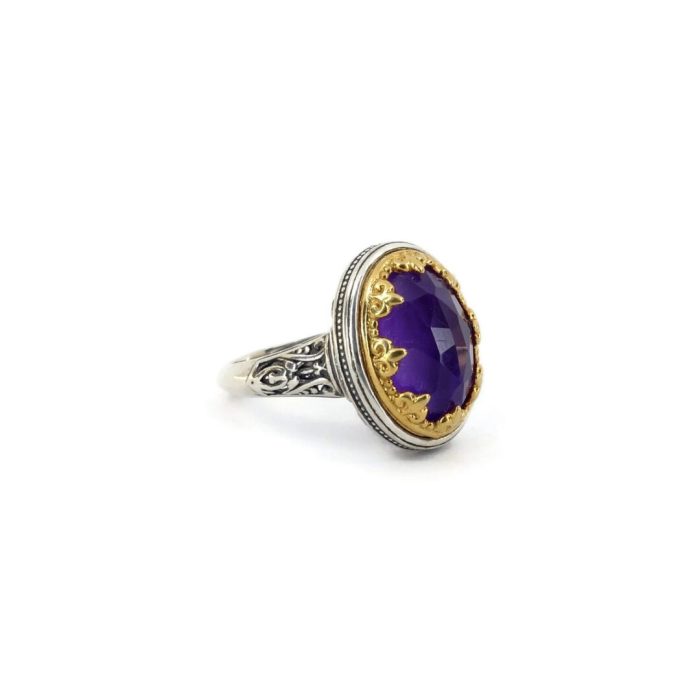 Byzantine Ring with Amethyst Doublet Stone - Image 3