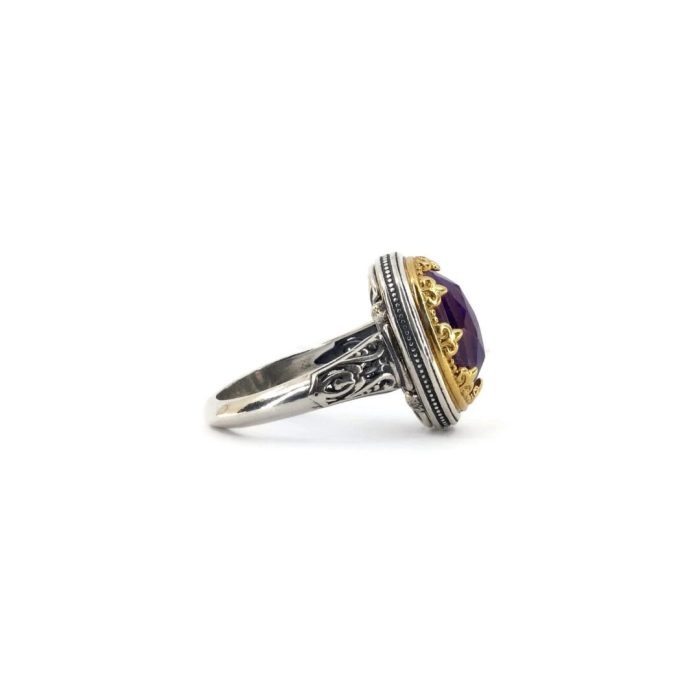 Byzantine Ring with Amethyst Doublet Stone - Image 4