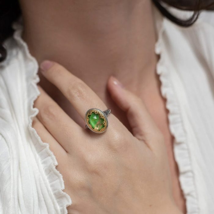 Byzantine Ring with Amethyst Doublet Stone - Image 2
