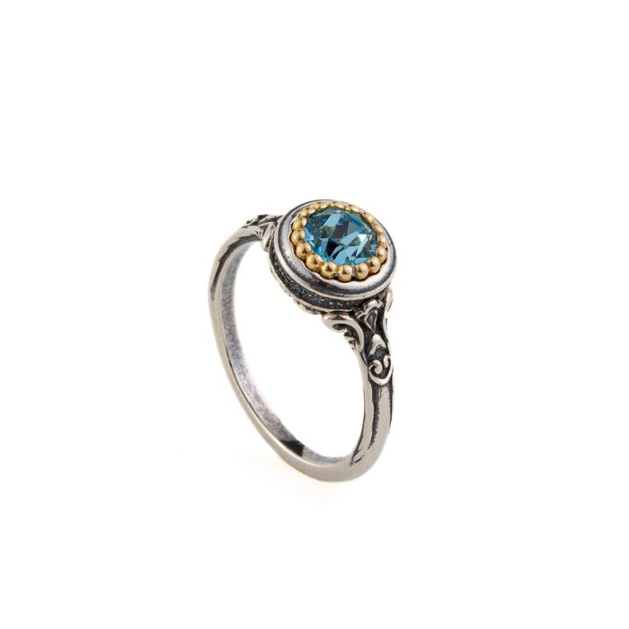 Byzantine Ring Aquamarine Crystal Stone - Image 2