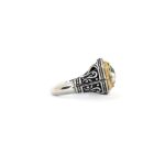 Byzantine Ring Green Turquoise Doublet Stone - 925 Sterling Silver - Image 4